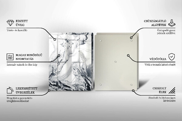 Főzőlap védő üveglap Tinta absztrakció