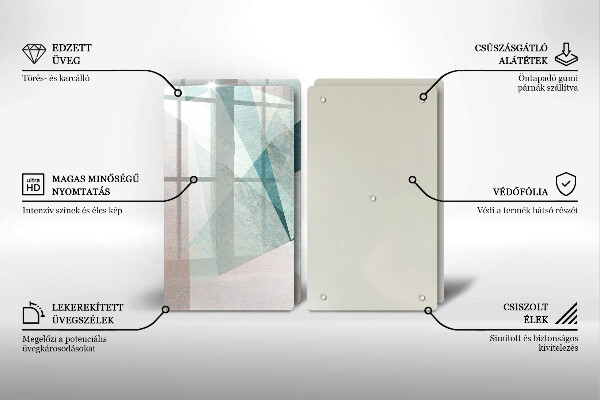 Főzőlap védő üveglap Éles absztrakció