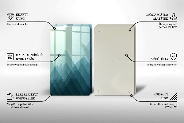 Főzőlap védő üveglap Absztrakt hegyek