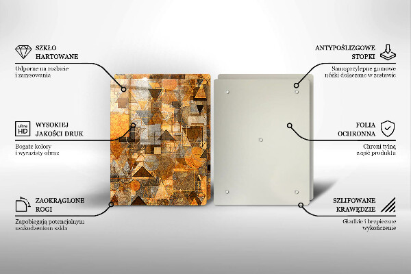 Főzőlap védő üveglap Varrat nélküli mintát geometriai alakzatok