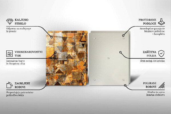 Főzőlap védő üveglap Varrat nélküli mintát geometriai alakzatok