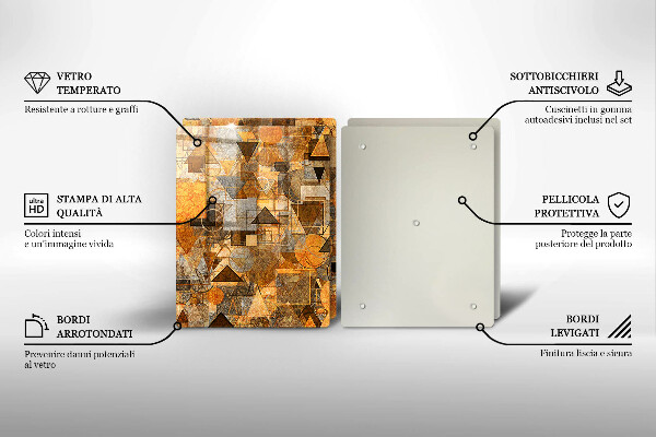 Főzőlap védő üveglap Varrat nélküli mintát geometriai alakzatok