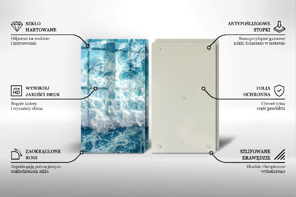 Főzőlap védő üveglap Tenger víz hullámai