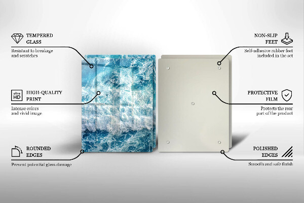 Főzőlap védő üveglap Tenger víz hullámai