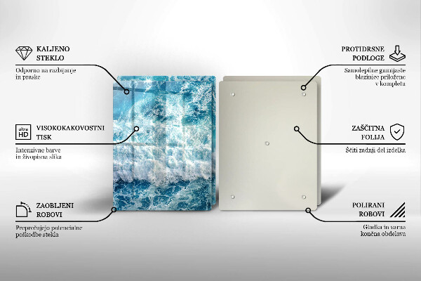 Főzőlap védő üveglap Tenger víz hullámai