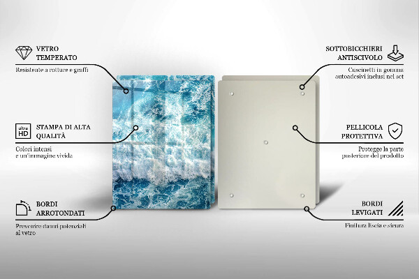 Főzőlap védő üveglap Tenger víz hullámai