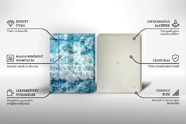 Főzőlap védő üveglap Tenger víz hullámai