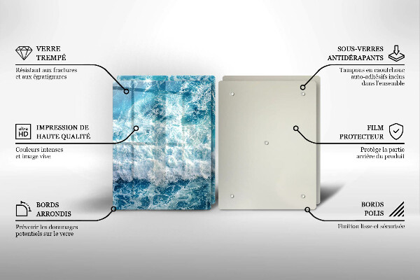 Főzőlap védő üveglap Tenger víz hullámai