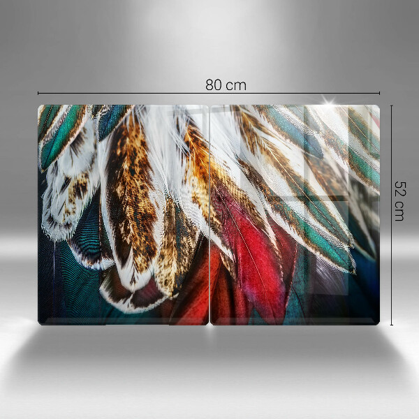 Főzőlap védő üveglap Boho madártollak