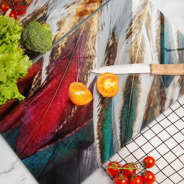 Főzőlap védő üveglap Boho madártollak