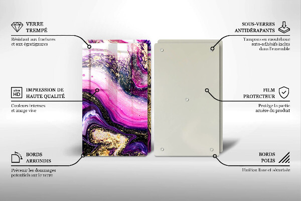 Főzőlap védő üveglap Absztrakt design arany