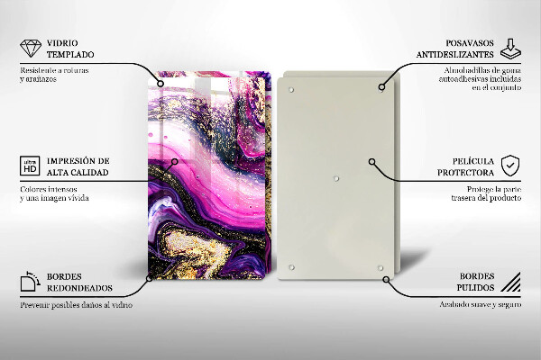 Főzőlap védő üveglap Absztrakt design arany