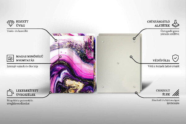 Főzőlap védő üveglap Absztrakt design arany