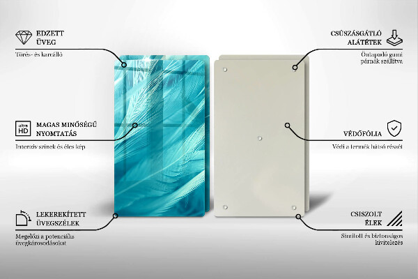 Főzőlap védő üveglap Finom tollak