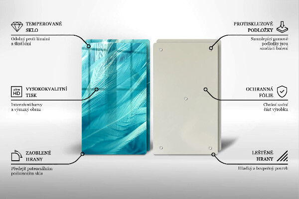 Főzőlap védő üveglap Finom tollak