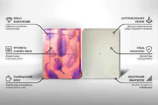 Főzőlap védő üveglap Bolyhos tollak