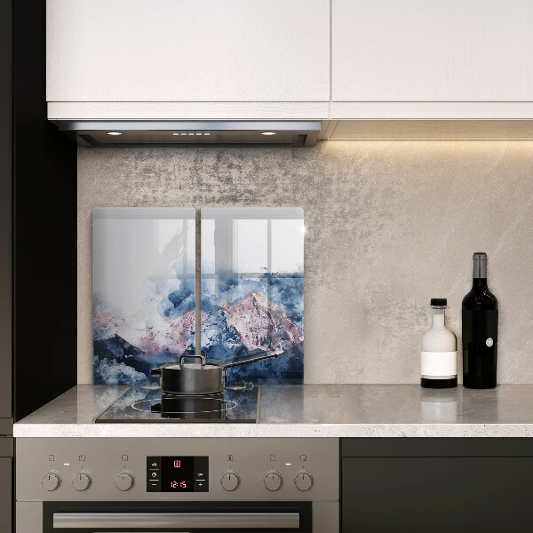 Főzőlap védő üveglap Absztrakt festett hegyek
