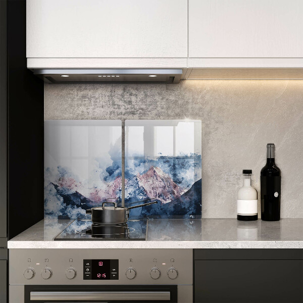 Főzőlap védő üveglap Absztrakt festett hegyek
