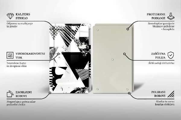 Főzőlap védő üveglap Geometriai háromszögek