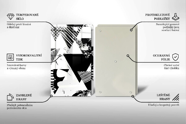 Főzőlap védő üveglap Geometriai háromszögek