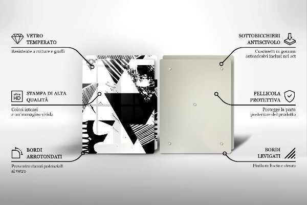 Főzőlap védő üveglap Geometriai háromszögek