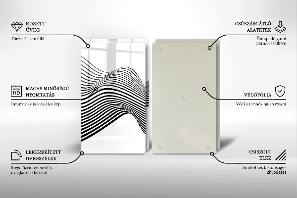 Főzőlap védő üveglap Lineáris absztrakció