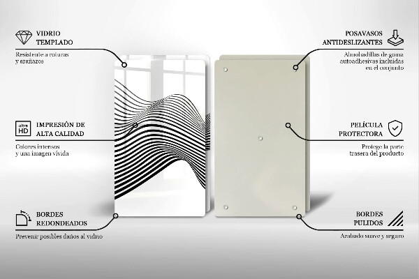 Főzőlap védő üveglap Lineáris absztrakció