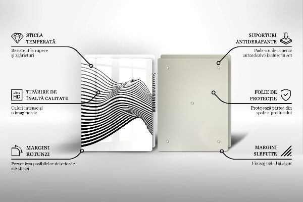 Főzőlap védő üveglap Lineáris absztrakció