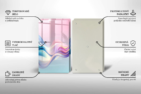 Főzőlap védő üveglap Pasztell absztrakció