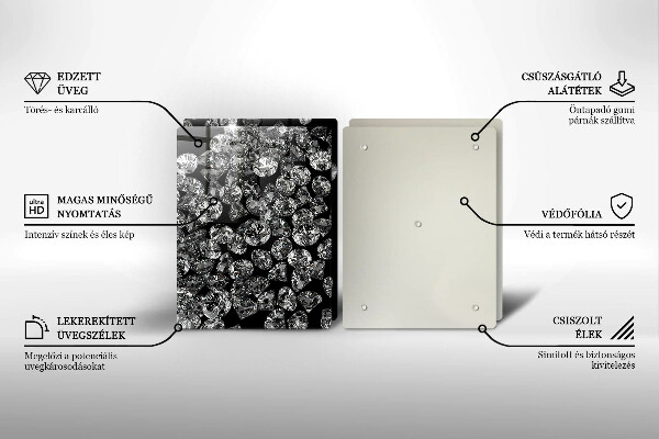 Főzőlap védő üveglap Gyémántok gyémántok