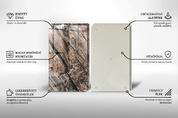 Főzőlap védő üveglap Fa szerkezet
