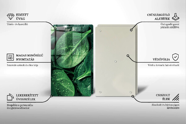 Főzőlap védő üveglap Bazsalikom