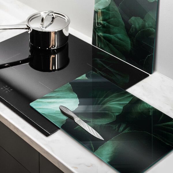 Főzőlap védő üveglap Vad sötét levelek