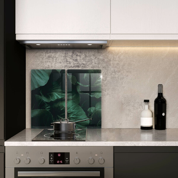 Főzőlap védő üveglap Vad sötét levelek