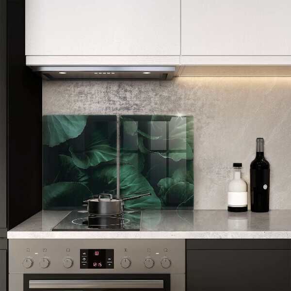 Főzőlap védő üveglap Vad sötét levelek