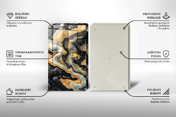 Főzőlap védő üveglap Absztrakt szerkezet