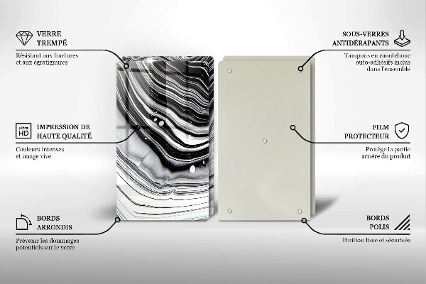 Főzőlap védő üveglap Tinta absztrakció