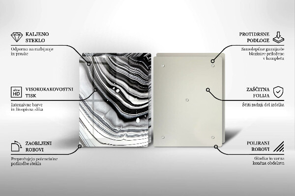 Főzőlap védő üveglap Tinta absztrakció