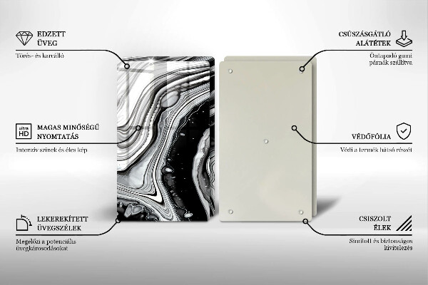 Főzőlap védő üveglap Tinta absztrakció