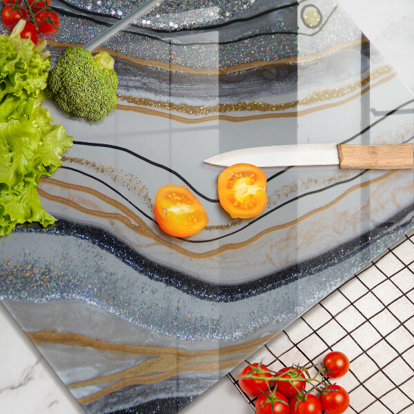 Főzőlap védő üveglap szikla arannyal