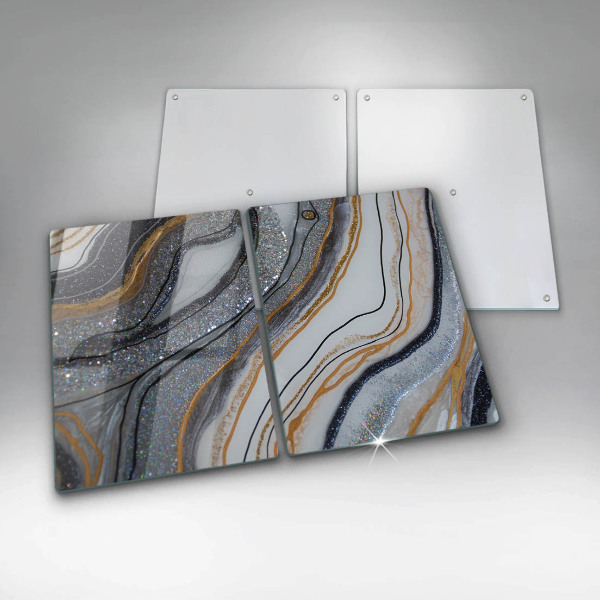 Főzőlap védő üveglap szikla arannyal