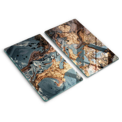 Főzőlap védő üveglap Arany sziklaszerkezet