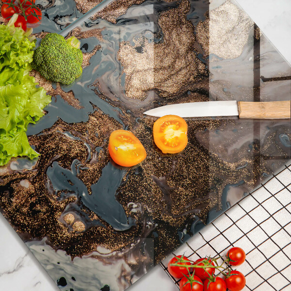 Főzőlap védő üveglap Arany sziklaszerkezet