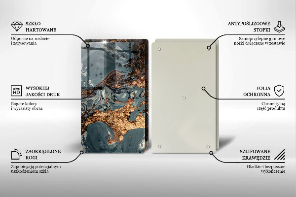 Főzőlap védő üveglap Arany sziklaszerkezet