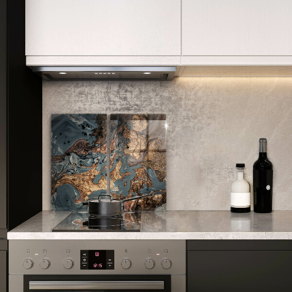 Főzőlap védő üveglap Arany sziklaszerkezet