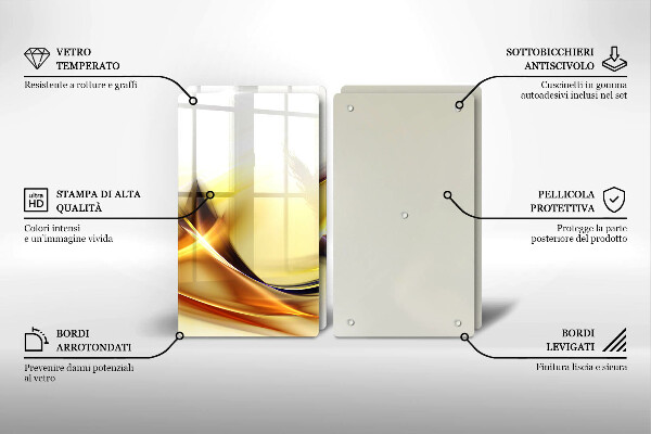 Főzőlap védő üveglap Absztrakt fényvonalak