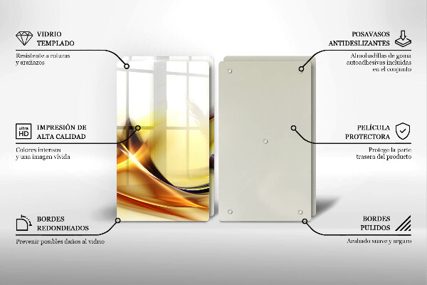 Főzőlap védő üveglap Absztrakt fényvonalak