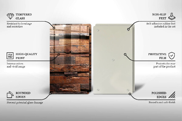 Főzőlap védő üveglap Dekoratív fa táblák