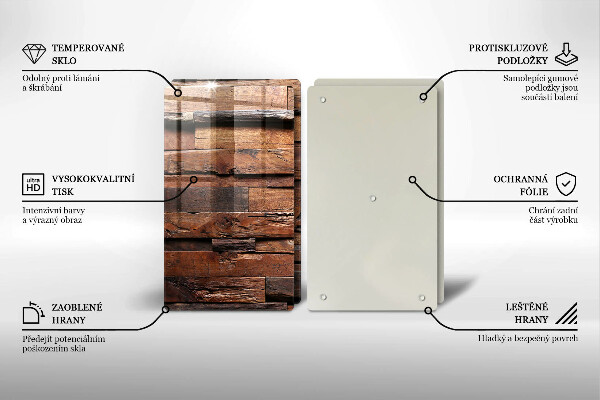 Főzőlap védő üveglap Dekoratív fa táblák