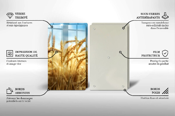 Főzőlap védő üveglap Kalász gabonafélék a területen